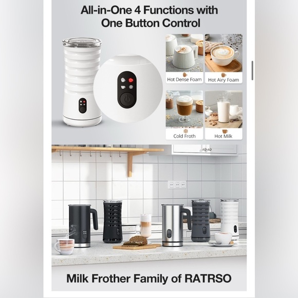 ELECTRIC MILK FROTHER WITH TWO WHISKS - 4-IN-1 MULTIFUNCTION FOR HOT COLD FROTH - Picture 11 of 17